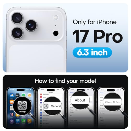Image of TAURI for iPhone 17 Pro Case, Compatible with MagSafe, White Clear | with Screen Protector, Not-Yellowing Military-Grade Protection, Shockproof Slim Magnetic Case for iPhone 17 Pro