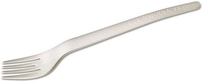 Eco-Products44; Inc. EPS012 Plantware Renewable & Compostable Cutlery44; Fork44; Pearl White44; 1000/Carton