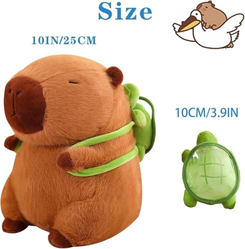 Brinquedo de pelúcia Capybara, animal de pelúcia fofo com desenho animado, 30 cm, com mochila tartar