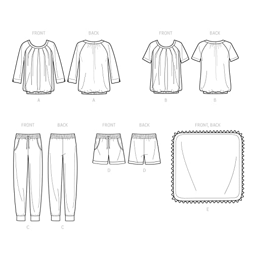 Simplicity SS9556A Misses' Nursing Tops, Pants, Shorts and Blanket A XS-S-M-L-XL, Multicolor