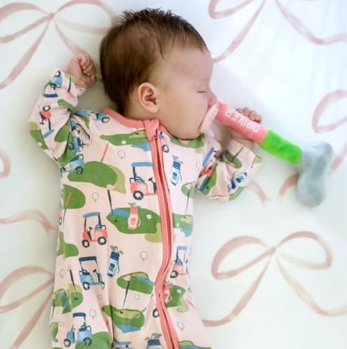 Sasaerucure Infant Baby Boy Long Sleeve Footed Onesie Winter Outfits Newborn Boy Golf Romper Zipper Jumpsuit2