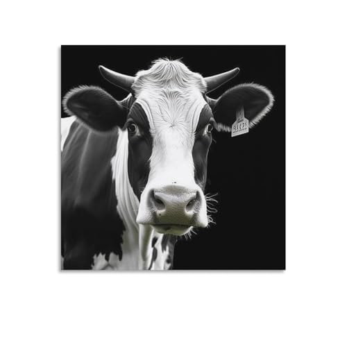 Toile murale abstraite décoration d'intérieur moderne tête de vache