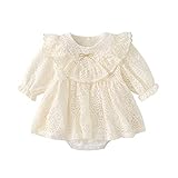 [Baby koi] ベビー服子供服女の子洋服春秋長袖ワンピーススカーガールズカジュアル普段着ドレス結婚式お宮参り発表会七五三バースデー贈り物ギフト無地蝶結びベージュ6M