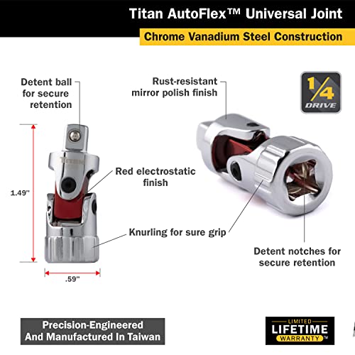 Image of Titan 85506 1 /4-Inch Drive Auto Flex Universal Joint