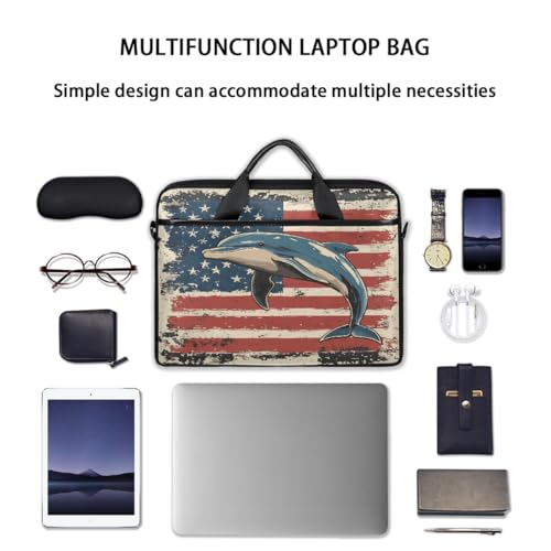 Maletín Vintage Bandera Americana para Laptop 15 pulgadas miniatura 7