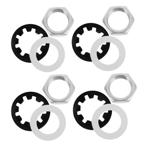 Yardwe 4 Set Electric Guitar Nut Washer Kit Diy Guitar Accessories Potentiometer Nuts Star Washers Brass Material