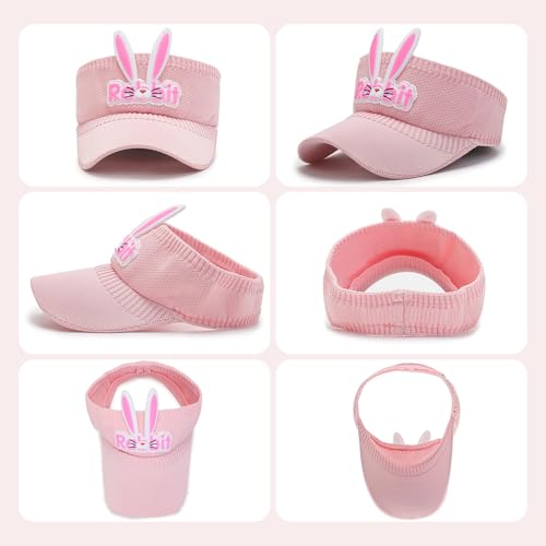 Kids Sun Visor Hat for Girls Boys, Rabbit Sports Cap for Sun Protection Outdoor Activities Cosplay Headwear4