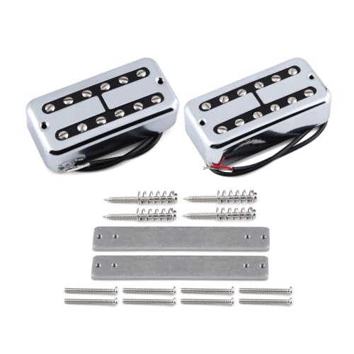 Micro Humbucker Alnico 2 type Filtertron chromé set manche et chevalet FLEOR pour guitare