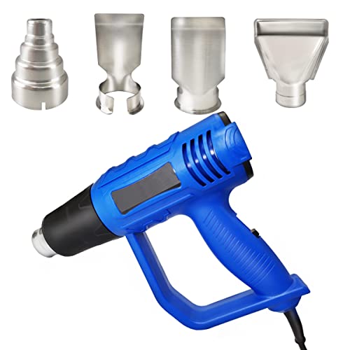Heißluftpistole, Profi 2000 W 60 ℃ - 680 ℃ Variable Temperaturregelung Heißluftpistole Kit 4 Zubehör für Heimwerker, Abbeizen von Farbe, Schrumpfen von PVC Cover