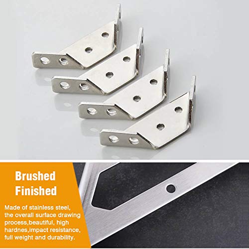 Obelon Triangular Corner Bracket 70Mm - Stainless Steel 3-Sided Fixed Angle Brace Repair Brackets Fastener With Screws For Wood Furniture, 6 Pcs #TOP3