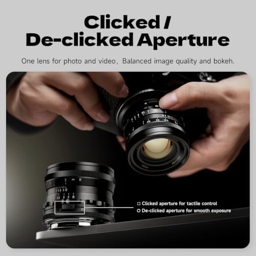 Brightin Star 35mm F1.4 MF Manual Focus Full Frame Lens for Sony E Mount Black