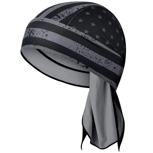 Image of YANIKY Bandanas Skull Caps for Men, Women Skull Cap Helmet Liner Cycling Hat Durags Motorcycle Bandana Sweat Wicking Do Rag