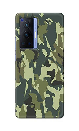 Image of Printed Hard Back Cover Case for Vivo X70 Pro Back Cover (Green Army Camouflage) -1803