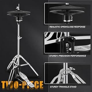 AKLOT Expanded-Size Electric Drum Set: Independent Double Pedal Bass Drum and 10’’ Dual-Zone Snare, Two-Piece Standalone Hi-Hat, 12’’ Triple-Zone Ride Cymbal, 460 Sounds, USB MIDI (B-CORE541D)