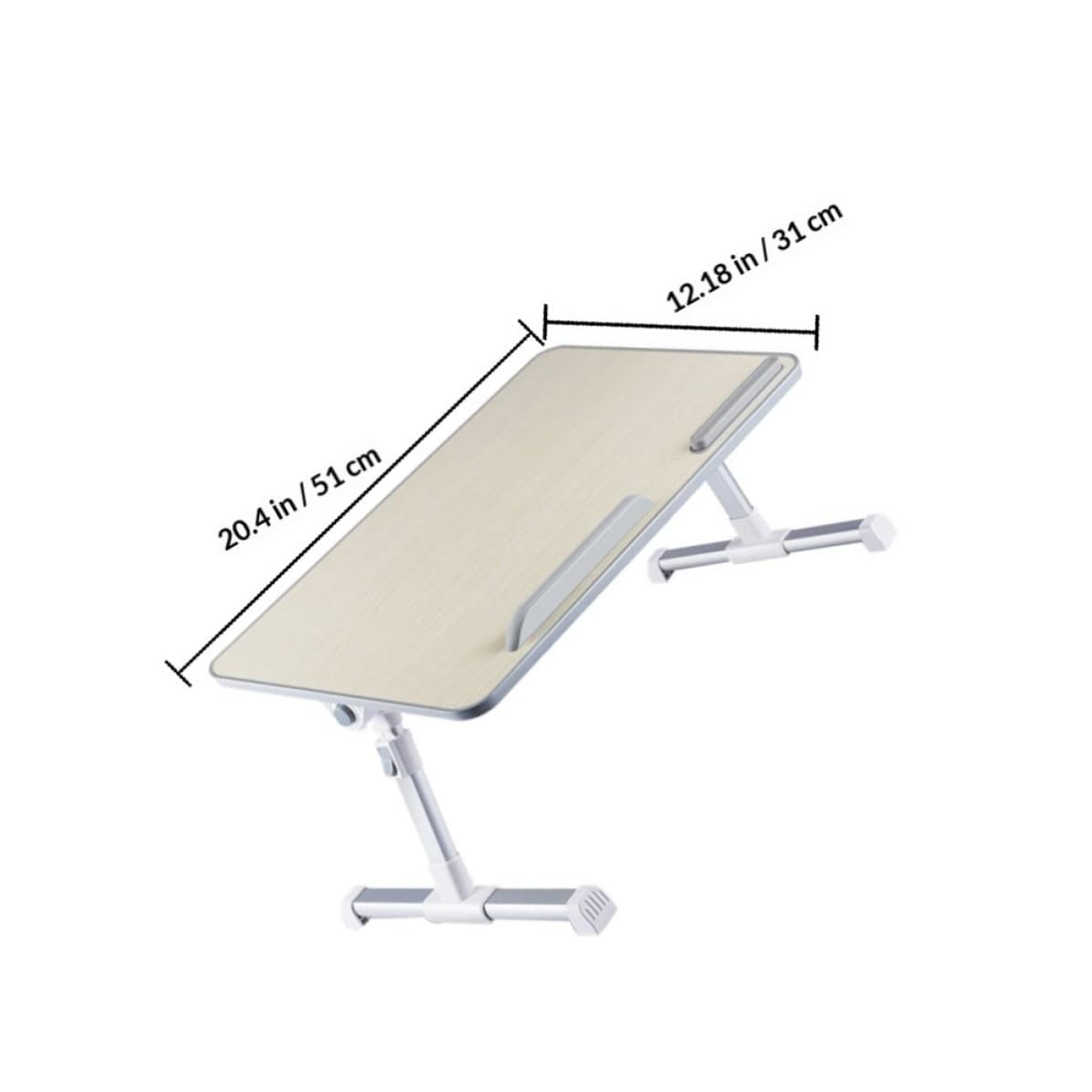 Bureau Pliant en Bois Beige, Portable, Réglage Rapide de Hauteur