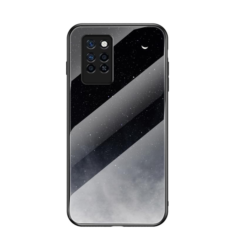Cover Compatible with Infinix Note 10 Pro 4G Shockproof 【PC panel+Tempering glass+TPU silicone】3 in 1 Phone Case Black