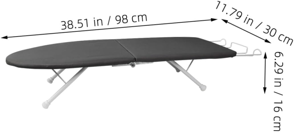 Cabilock Mini Folding Ironing Board Tabletop Ironing Stool with Heat-Resistant Cover for Home Use and Travel