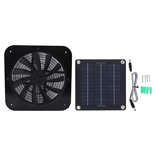 KELFEEAO Ventilador de ventilación con energía solar de 20 W, ventilador de intercambio de aire eficiente, ventilador eléctrico de invernadero de energía renovable para cobertizo de