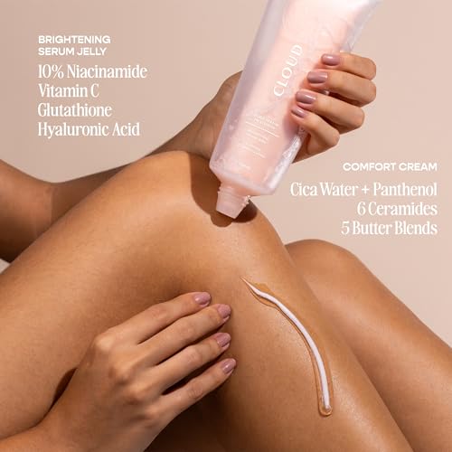 Image of Solved Labs Cloud Body Serum-in-Lotion | 10% Niacinamide, Vitamin C, 5 Butters & Glutathione | For All Skin Types | Moisturizes & Evens Tone | 200ml
