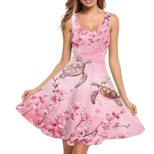 Image of TOADDITDO Womens Summer Sleeveless Tank Dress with 2 Side Pockets XS-4XL Plus Size