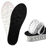 4D Cloud Soles for Men Women,Cloud Insoles,Shoe Inserts Cuttable,Anti Fatigue,Shock Absorption,Foot Pain Relief (Black,Men: 7-7.5/Women: 8-8.5)