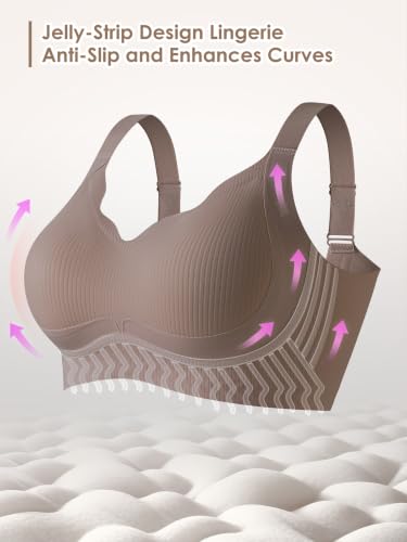 Image of Anti Sagging Full Coverage Bras for Women,No Underwire Bras for Women Wireless Push-Up