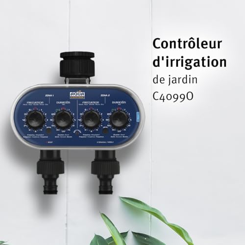 Programmateur d'arrosage de jardin Aqua Control C4011 double sortie filetée