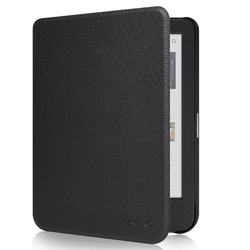 Tenano Custodia per Kobo Clara Colour | BW | 2E, Tolino Shine Colour/Shine 5/4, Copertura Protettiva Sottile con Effetto di Sospensione/Risveglio Automatico - Nero