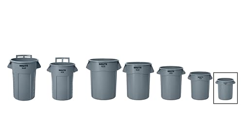 Miniatura 4 de Rubbermaid Commercial Products Fg264360 Brute - Bote de basura, redondo, resistente, 44-galones, color gris, Azul