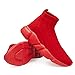 Casbeam Men's Running Knit Comfortable Lightweight Breathable Casual Sports Shoes Fashion Sneakers Slip-On Walking Shoes All Red Size 14