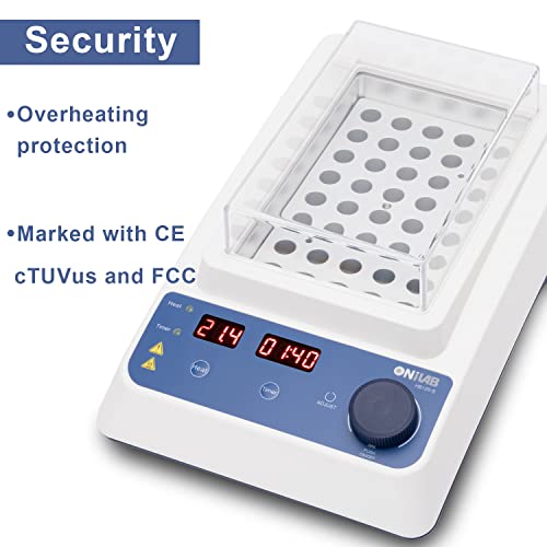 Onilab Scientific Dry Bath Incubator,40 X1.5Ml Aluminium Heating Block, Led Display, Timer Control, Temperature 15°C To 120°C， ± 0.5°C Accuracy (Hb120-S) #TOP3