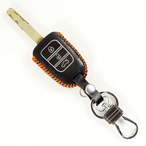 Aliens World Leather Smart Car Key Cover Case for Honda City, I-Vtech, I-Dtech Top Model (Black)