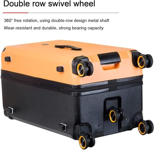 Durable Suitcase for Women Large Capacity Wide Trolley Case Thick Password Hardside Luggage Shock Durable Retro Suit Case (Color : Black, Size : 26 inch)4