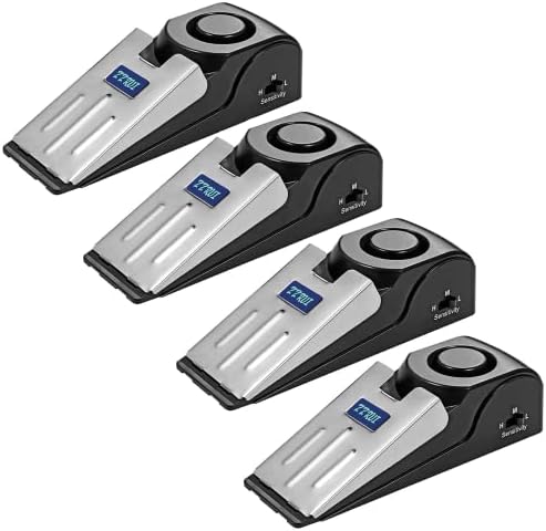 ZZRUI Upgraded Door Stopper Security Alarm,Portable 120 Loud Entrance Alert Door Stop Alarm for Travel Home Apartment House(4 Pack)