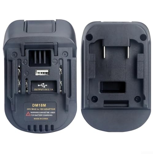 DM18M Battery Adapter for 18V Lithium Ion Batteries For bl1830 BL1850 BL1840 Compatible with Power Tools Including USB Output for Charging Phones and Equipment