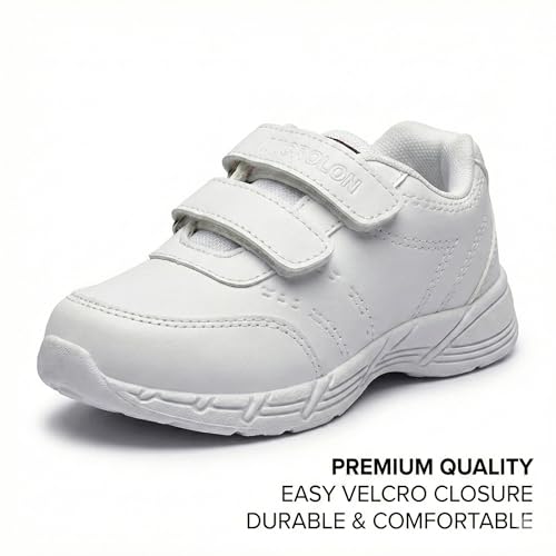 Image of Microlon Unisex School Uniform Shoes - Black and White