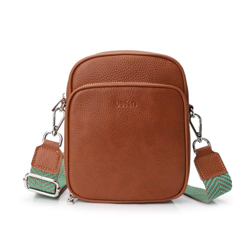Image of befen Genuine Leather Small Crossbody Bags for Women Cross Body Bag Purses Cell Phone Purse for Travel with RFID Card Slots