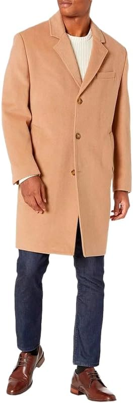 LONDON FOG Men's Top Coat - Classic Fit Winter Coat, Signature Wool-Blend Men’s Overcoat, (Regular & Big-Tall Sizes)