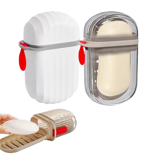2 Stück Reise Wasserdicht Seifendose Seifenbox Reise mit Abtropfgitter wasserdichte Seifenbox für Festes Shampoo Tragbare Seifenbehälter für Feste Seife für Badezimmer Camping Fitnessstudio
