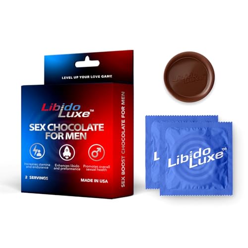 LibidoLuxe Performance Chocolate for Men, Halal & Kosher, Gluten Free, Improves Mood, Performance, Vitality, Energy and Engagement, vitamin B, Beta Alanine, Pure Cacao, Gift for Men, Health
