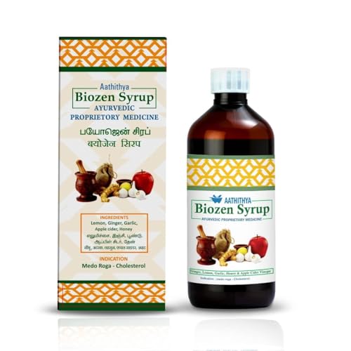 Image of Aathithya Herbal Biozen Syrup, Ayurvedic Medicine with Ginger, Lemon, Garlic, Honey and Apple Cider (200ml)