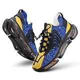 Paisley and Barbados Flag Paisley Pattern Printed Men's Sneaker Funny Lightweight Running Shoe Tennis Shoes for Men 12men（EUR46）