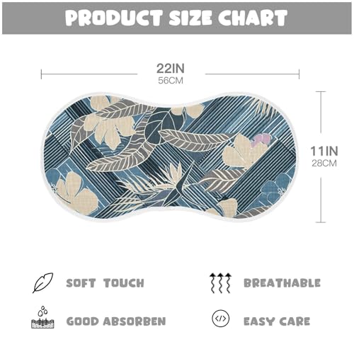 Flowers Stripes Dark Blue Burp Cloths for Babies Burp Rag Cotton Spit Up Rag for Infant Newborn Baby4