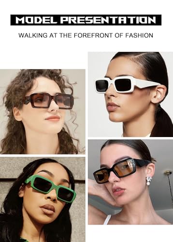HYLLE Sunglasses Womens Men Trendy Retro Sun Glasses Oversize Square Frame Shades2