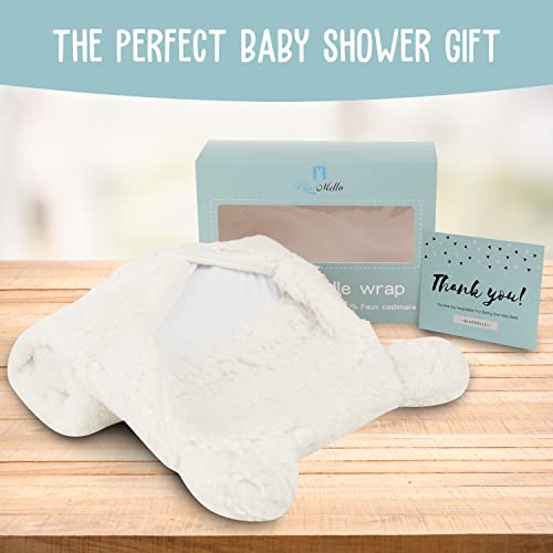 Bluemello Baby Swaddle Blanket | Ultra-Soft Plush Essential For Infants 0-6 Months | Receiving Swaddling Wrap White | Ideal Newborn Registry And Toddler Boy Accessories | Perfect Baby Girl Shower Gift #TOP4