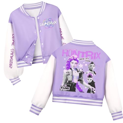 FQZWONG Movie Jackets for Girls Long Sleeve Button Down Pop Fan Lover Varsity Jacket Girls Group Merch Costume