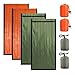 4-Pack Survival Sleeping Bag, Waterproof Thermal Sack Blanket for Camping and, Lightweight and Compact, Orange Green, 6 x 3.0 ft