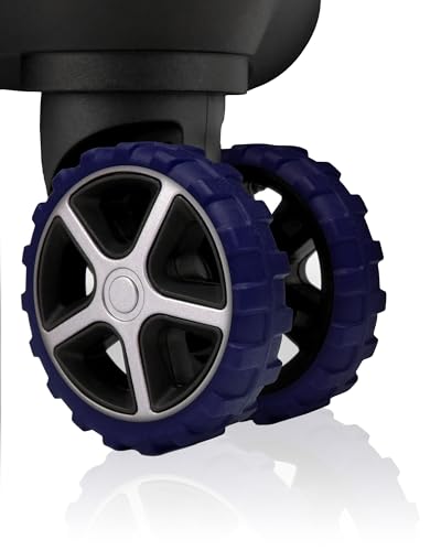 HoldFist （8 Pack） Luggage Wheel Covers for Most 8-Spinner Wheel Suitcases, Silicone Material for Mute and Shock Absorption (Dark Blue)