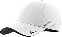 Nike Men's Dri-FIT Swoosh Perforated Golf Cap - White Breathable Baseball Hat for Maximum Comfort