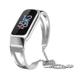 Armband Kompatibel mit Fitbit Luxe Uhrenarmband Edelstahl Metall Ersatzband Health Fitness Smartwatch Legierung Armband Uhrenarmband Stahlband Sportarmband MuSheng